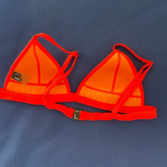 TRIANGL Swimwear Farrah Neoprene Bikini Top Neon Orange Medium some wear - Picture 2 of 6